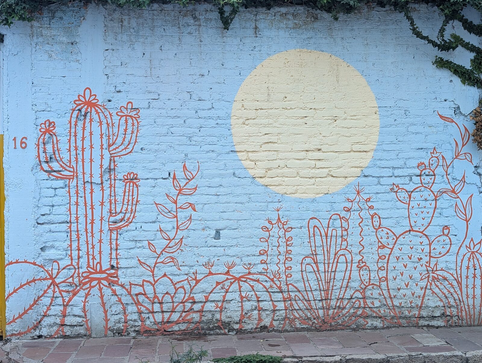 Jardín de cactus en line-art