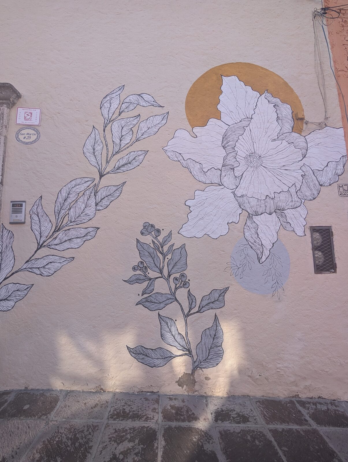 Line-art blossoms