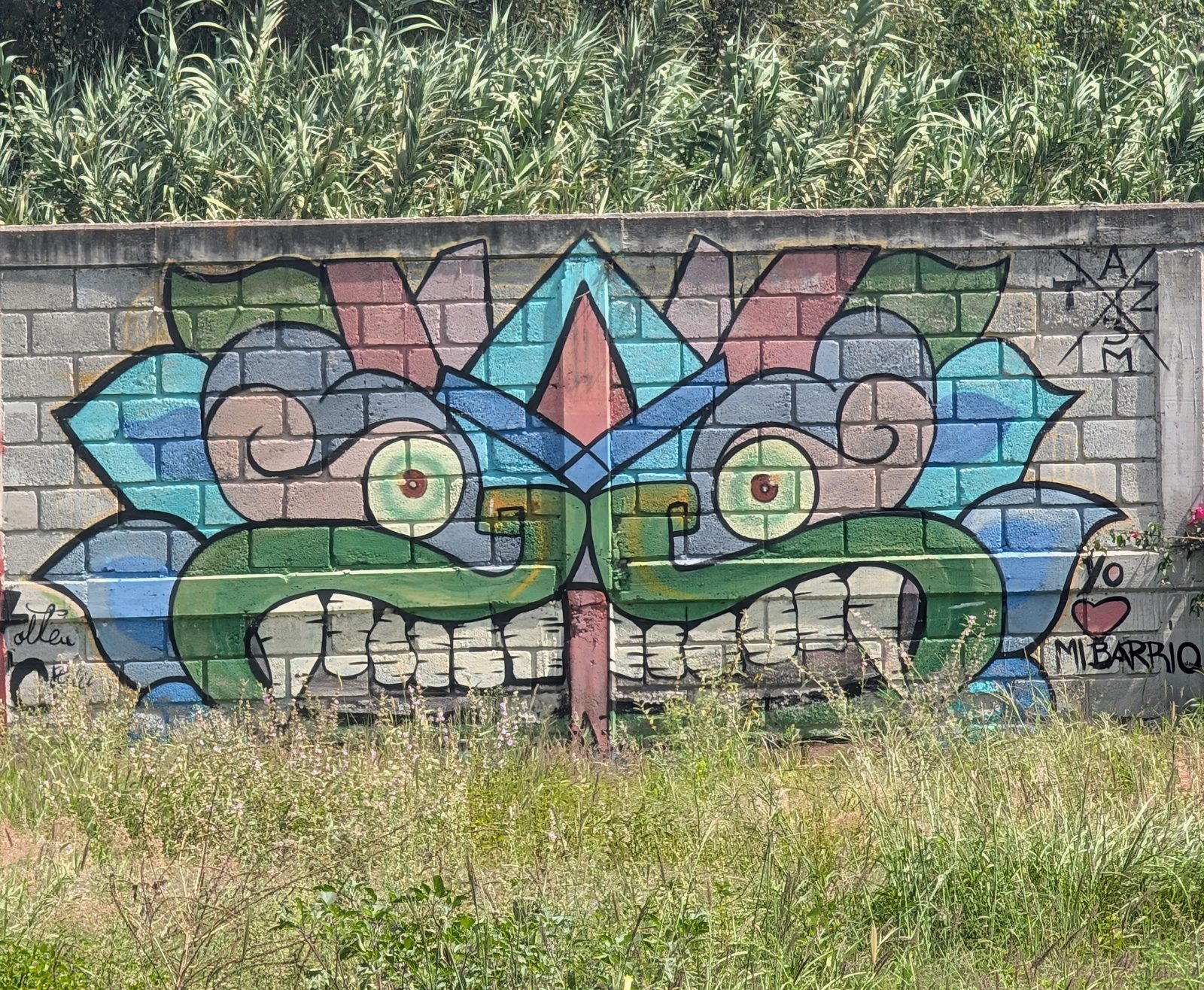Grinning foliate face