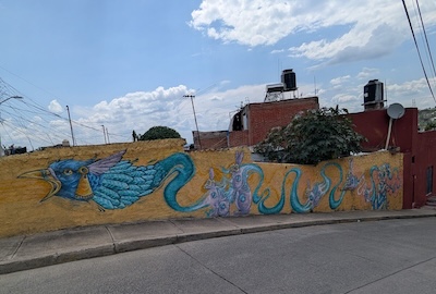 Winged serpent and rabbits