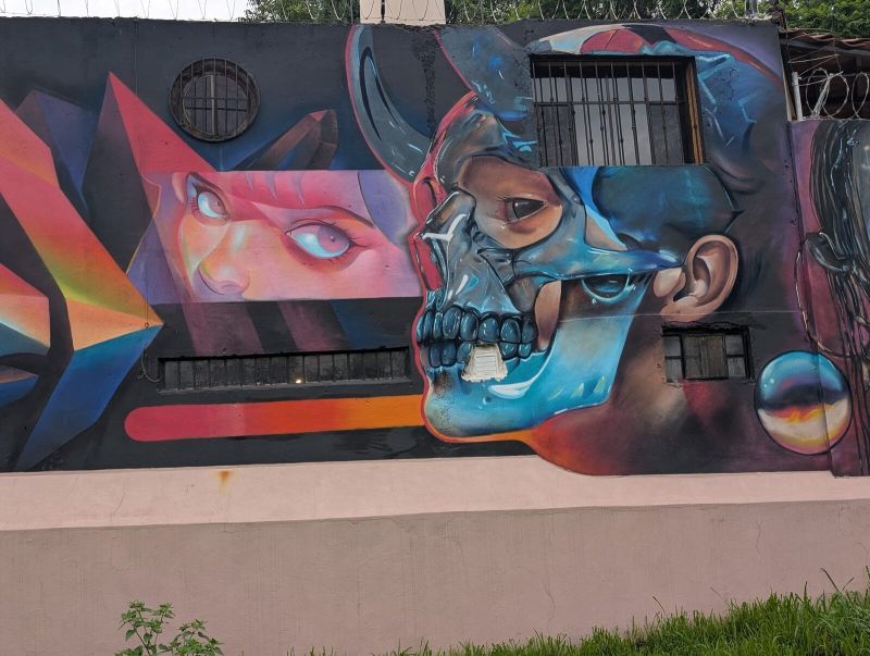 Calavera cromada y ojos