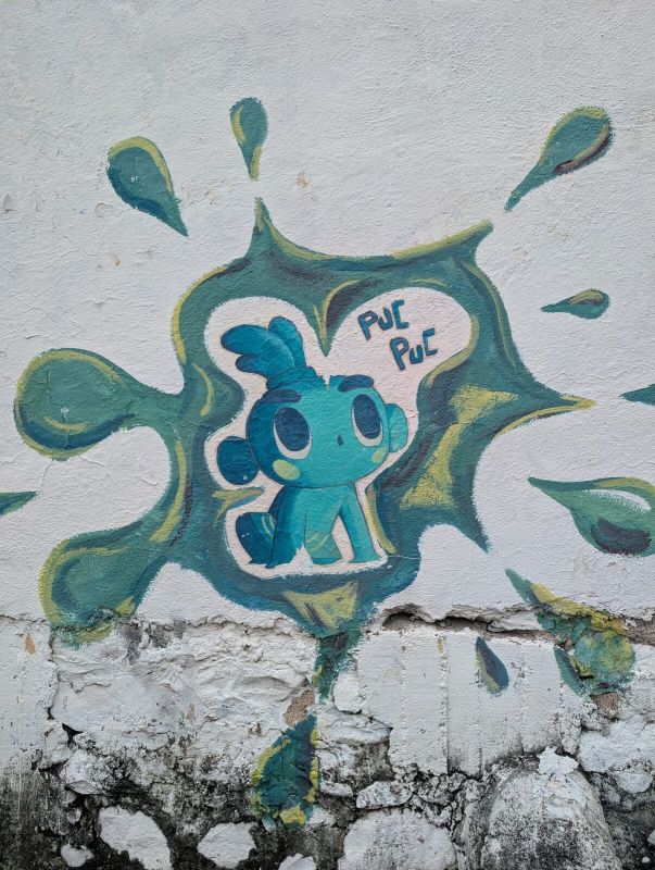 Teal chibi creature