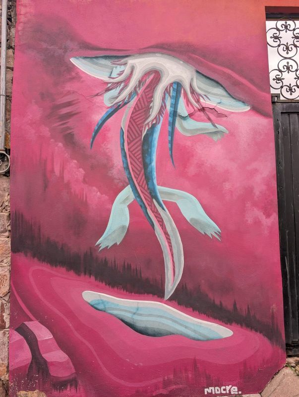 Pale descending creature