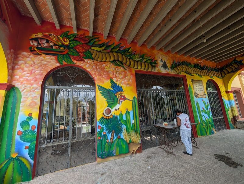 Feathered serpent facade