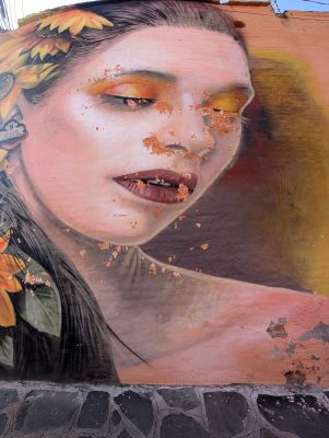 Woman with sunflowers