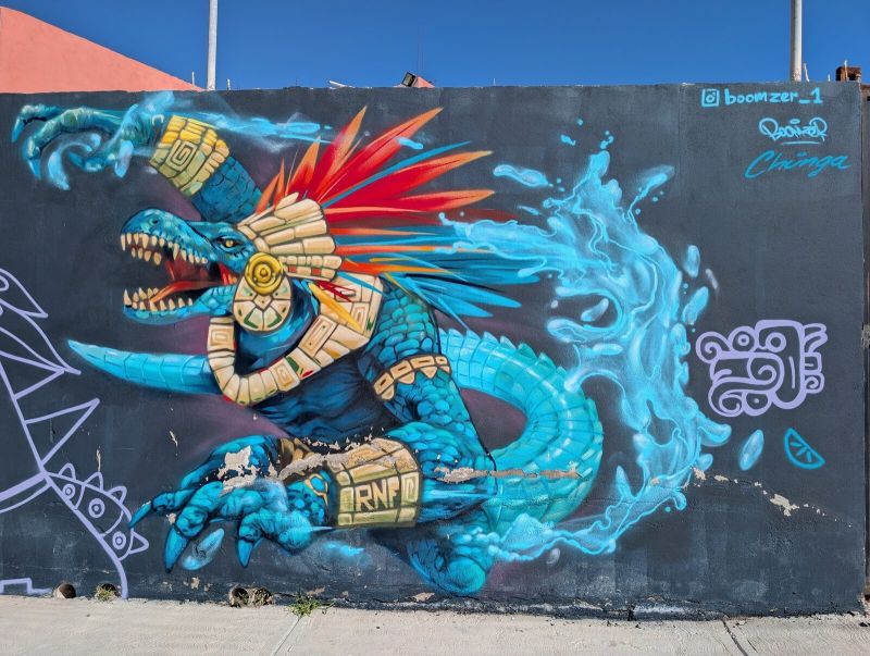 Aztec water serpent