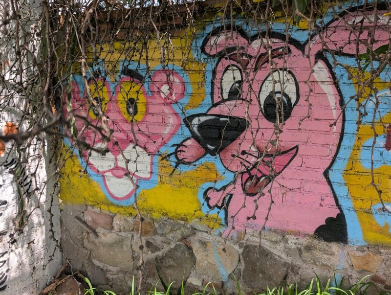 Pink cartoon characters