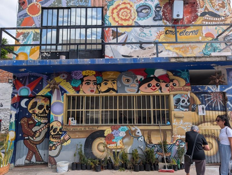 Painted façade of icons