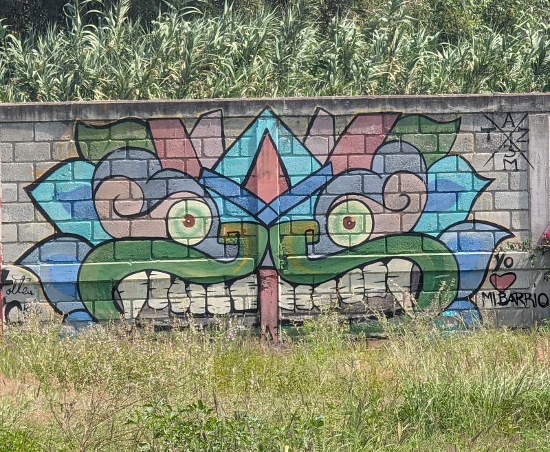Grinning foliate face
