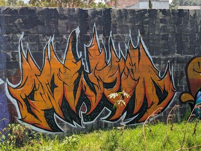 Flame-shaped letters
