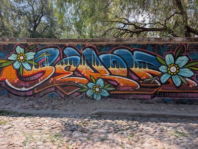 Letters with blue flowers