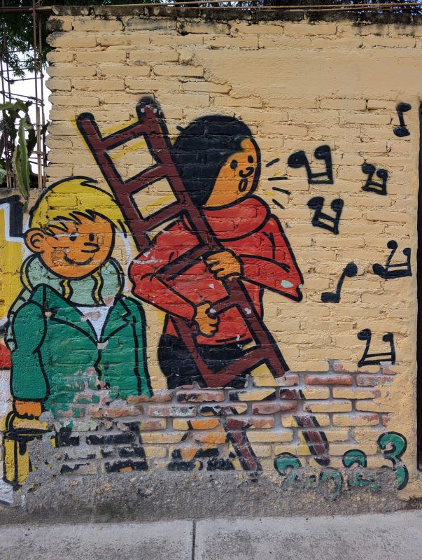 Kids and a ladder