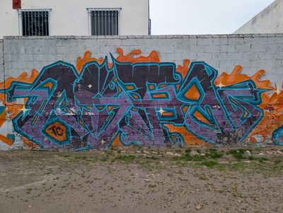 Grafiti wildstyle en llamas