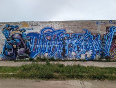 Letras azules y robot