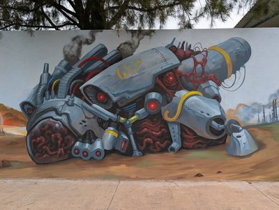 Máquina de guerra caída