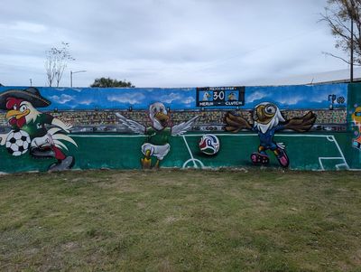Mascotas del Mundial jugando