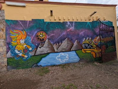 Aztec warrior and Quetzalcóatl